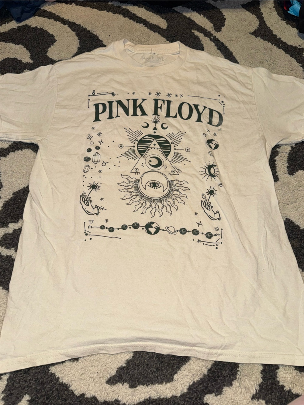 Pink Floyd Cream Tee with Black Graphic Stars